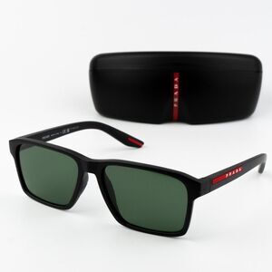 NEW Prada Linea Rossa PS05YS DG006U Black Rubber Tuning Green Rectangle Unisex
